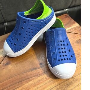Skechers Kids‎ Boys Slip On Casual Shoes Blue/Lime Size 9 EUC